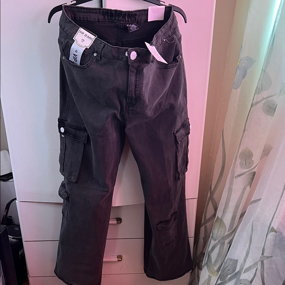 Black Cargo Jeans